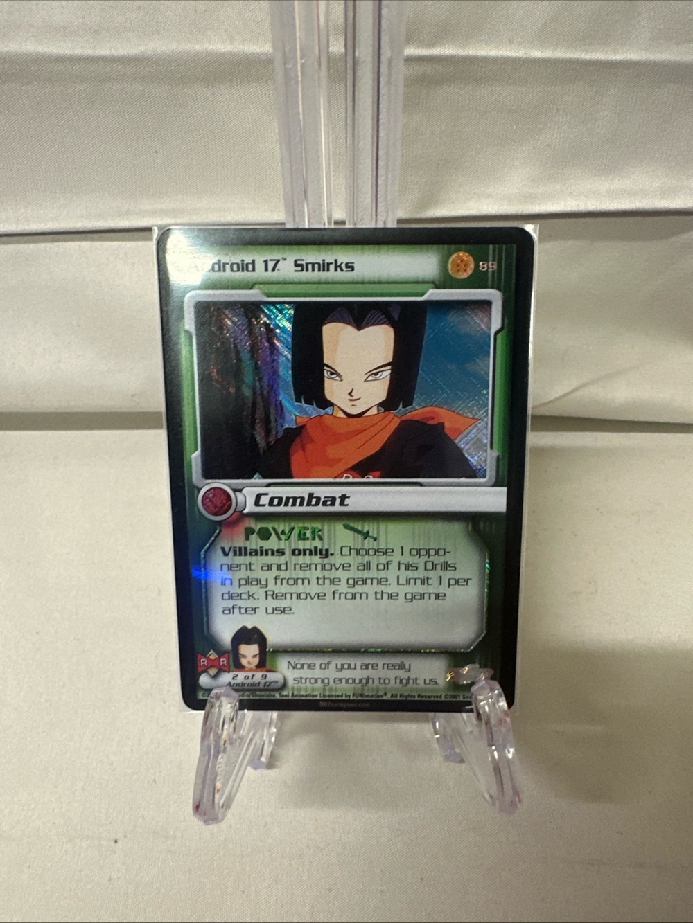 Dragon Ball Z Android 17 Smirks Holographic Combat Card - Green Accent